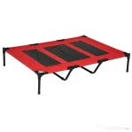 PawHut Pat pentru Câini, max 50kg, Ridicat cu Geantă de Transport, din Metal și Material Oxford, 122x92x23 cm, Roșu
