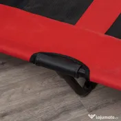 PawHut Pătuț pentru Câini Înălțat cu Geantă de Voiaj și Picioare Antiderapante, 122x92x23 cm, Roșu | Aosom Romania 