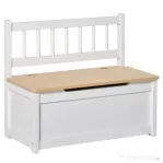 Homcom Banca Copii 2-in-1 – Cutie Depozitare Lemn 60×30×50 cm
