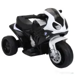 HOMCOM Motocicleta Electrica pentru Copii cu Autorizatie BMW 3 Roti Baterie Reincarcabila 6V Alb si Negru