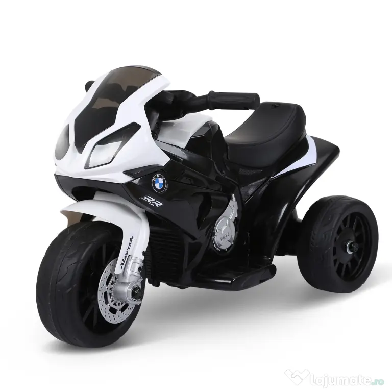 HOMCOM Motocicletă Electrică pentru Copii Licențiată BMW, 3 Roti, Baterie 6V, Alb și Negru | Aosom Romania
