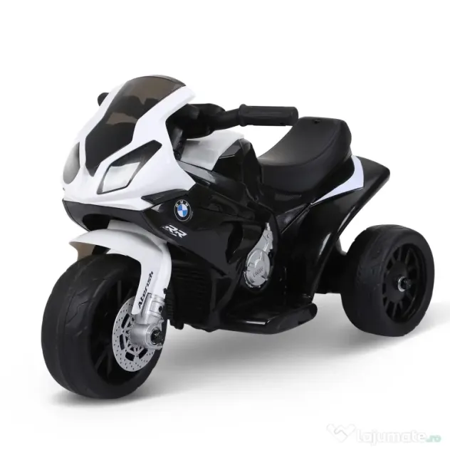 HOMCOM Motocicletă Electrică pentru Copii Licențiată BMW, 3 Roti, Baterie 6V, Alb și Negru | Aosom Romania
