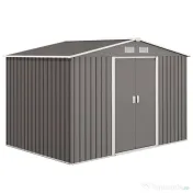 Outsunny magazie scule si unelte, casuta de gradina din fier, sopron pentru exterior 277x195x192 cm | Aosom Romania 