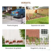 Outsunny Gard Extensibil Autoportant, Grilaj Flexibil din Oțel și Aluminiu, Pliabil, 52-405 cm, Maro Închis | Aosom Romania 