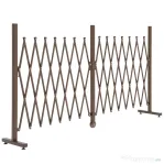 Outsunny Gard Extensibil Autoportant, Grilaj Flexibil din Oțel și Aluminiu, Pliabil, 52-405 cm, Maro Închis