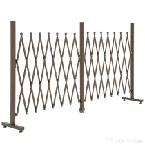 Outsunny Gard Extensibil Autoportant, Grilaj Flexibil din Oțel și Aluminiu, Pliabil, 52-405 cm, Maro Închis