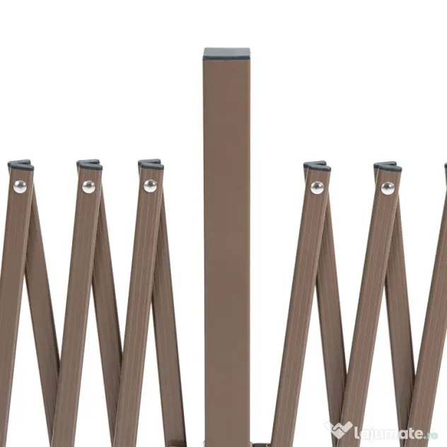 Outsunny Gard Extensibil Autoportant, Grilaj Flexibil din Oțel și Aluminiu, Pliabil, 52-405 cm, Maro Închis