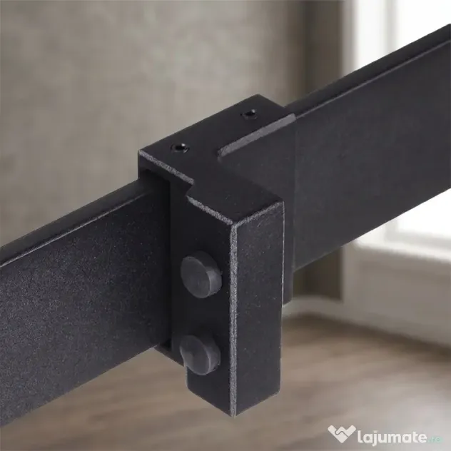 HOMCOM Kit pentru Usa Glisanta Greutate 100kg, Sina pentru Usa Glisanta cu Roti Stil Rustic, Negru
