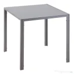 Homcom Masa Patrata Gri – Metal & Sticla pentru Pranz