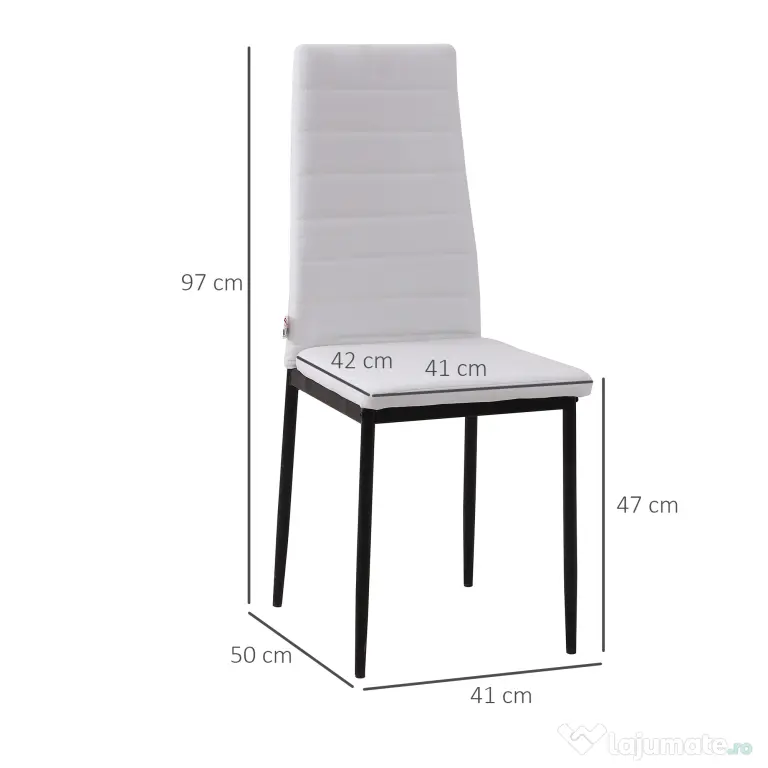 Set 4 scaune bucatarie HOMCOM, scaune moi, scaune pentru bucatarie, sarcina 120kg,41 x 50 x 97cm | Aosom Romania