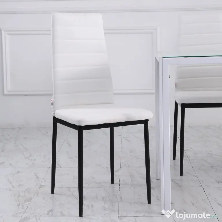 Set 4 scaune bucatarie HOMCOM, scaune moi, scaune pentru bucatarie, sarcina 120kg,41 x 50 x 97cm | Aosom Romania