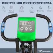Bicicleta Pliabila 2 în 1, Rezistenta 8 Nivele Elastice pentru Brate si Ecran LCD, 97x51x115cm, Verde HOMCOM | Aosom RO