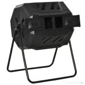 Outsunny Compostor Gradina & Balcon 71×65×96 cm – Tambur Rotativ pentru Deseuri