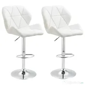 HOMCOM Scaun Bar Reglabil Pivotante si Antiderapant, Scaun bar Modern,Sarcina Maxima 120 kg,Elegante și Confortabile,Albe | Aosom Romania