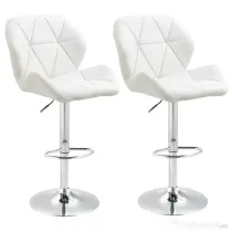 HOMCOM Scaun Bar Reglabil Pivotante si Antiderapant, Scaun bar Modern,Sarcina Maxima 120 kg,Elegante și Confortabile,Albe | Aosom Romania