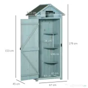 Magazie de Gradina Outsunny, din Lemn Impermeabila, 77x54,2x179cm, Albastru | Aosom Romania 