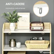 Dulap de depozitare modern, usi glisante si rafturi deschise, din PAL, Lemn de Pin 58x30x93cm Alb, Natural HOMCOM | Aosom Romania 