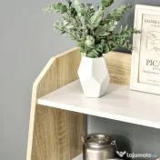 Dulap de depozitare modern, usi glisante si rafturi deschise, din PAL, Lemn de Pin 58x30x93cm Alb, Natural HOMCOM | Aosom Romania 