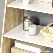 Dulap de depozitare modern, usi glisante si rafturi deschise, din PAL, Lemn de Pin 58x30x93cm Alb, Natural HOMCOM | Aosom Romania 