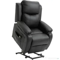 HOMCOM Fotoliu Relax Electric cu Ridicare și Reclinare 160°, Telecomandă, 76x90x105 cm, Negru | Aosom Romania