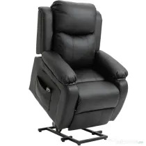 HOMCOM Fotoliu Relax Electric cu Ridicare și Reclinare 160°, Telecomandă, 76x90x105 cm, Negru | Aosom Romania