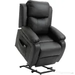 HOMCOM Fotoliu Relax Electric cu Ridicare și Reclinare 160°, Telecomandă, 76x90x105 cm, Negru