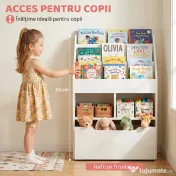 Biblioteca pentru Copii cu mai Multe Rafturi Suport de Organizare cu Sertar de Depozitare pentru Camera de Joaca, Alb HOMCOM | Aosom Romania 