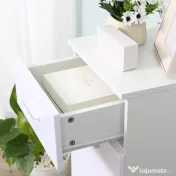 Kleankin Mobilier Baie cu Sertar și Dulap, 1 Ușă, Design Multifuncțional, Lemn, 35x30x77.5 cm, Alb | Aosom Romania 