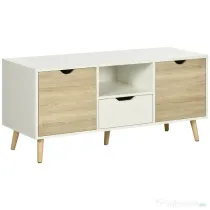 Comoda pentru TV de pana la 50 inch HOMCOM cu dulapuri si sertare, natural | Aosom Romania