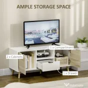 Comoda pentru TV de pana la 50 inch HOMCOM cu dulapuri si sertare, natural | Aosom Romania