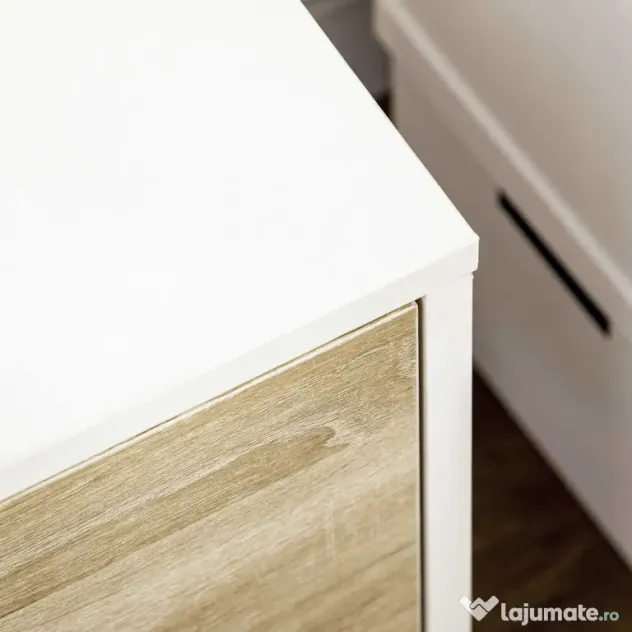 Comoda pentru TV de pana la 50 inch HOMCOM cu dulapuri si sertare, natural | Aosom Romania