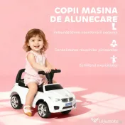 HOMCOM Mașinuță cu Volan, Mașină Copii cu Faruri și Muzică Integrată, Vârstă 18-36 Luni, 63,5x28x36 cm, Alb | Aosom Romania