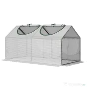 Mini Sera Outsunny pentru Plante, Legume, Fructe, cu 2 Ferestre, Design Portabil 119x60x60cm, Alb | Aosom Romania 