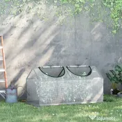 Mini Sera Outsunny pentru Plante, Legume, Fructe, cu 2 Ferestre, Design Portabil 119x60x60cm, Alb | Aosom Romania 