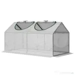 Outsunny mini sera gradina cu 2 ferestre, 119x60x60cm, alba