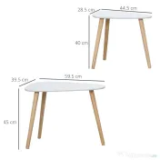 HOMCOM Set de 2 masute laterale moderne, mese cuib triunghiulare, noptiere, masuta de cafea 