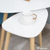 HOMCOM Set de 2 masute laterale moderne, mese cuib triunghiulare, noptiere, masuta de cafea 