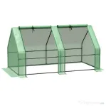 Outsunny Seră de Grădină cu Acoperire din PE Întărit și Cadru din Oțel, 180x90x90 cm, Verde
