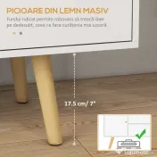 HOMCOM Cabinet TV 55" cu 2 Dulapuri, Uși și 2 Rafturi Deschise, Consolă TV din Lemn și PAL, 120x34x50 cm, Alb | Aosom Romania