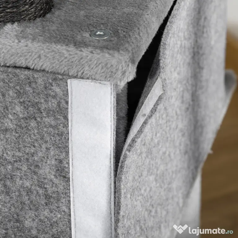 PawHut Arbore Răzuitoare pentru Pisici 48x48x107 cm Turn pentru Pisici cu Cavernă de Fetru Demontabilă Hamacă Paturi Platforme Gri | Aosom Romania