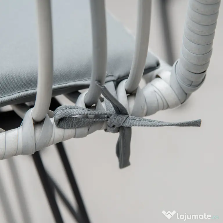 Outsunny Set Mobilier Grădină 3 Piese din Ratan, Salon Exterior cu Măsuță de Cafea și Scaune, Ideal pentru Spații Deschise, Gri | Aosom Romania