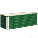 Outsunny Jardinieră de grădină fără bază, cu 2 zone de cultivare, din oțel, 125x47x40 cm, verde