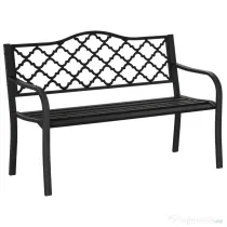 Outsunny Bancuta Gradina 2 Locuri 128 cm Metal+Fonta