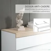 HOMCOM Comodă cu 5 Sertare din Lemn, Comodă pentru Dormitor cu Dispozitiv Anti-Răsturnare, 80x40x109 cm, Alb 