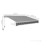 Outsunny Bază pentru Umbrelă de Soare cu Roți și Mâner Reglabil, 395x245 cm, Negru 