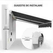 Outsunny Bază pentru Umbrelă de Soare cu Roți și Mâner Reglabil, 395x245 cm, Negru 