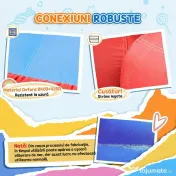 Outsunny Castel Gonflabil 4 in 1 pentru Copii de la 3 la 8 ani cu Tobogan, Trambulina, Piscina si Pompa inclusa, 265x260x200cm 