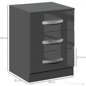 Homcom Set 2 Noptiere Moderne cu design compact si 3 sertare 
