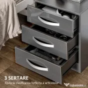 Homcom Set 2 Noptiere Moderne cu design compact si 3 sertare 