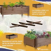 Outsunny Raised Garden Bed Planter Box w/ 8 Grow Grids, Storage Shelf & Lockable Wheels 